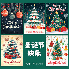 クロスボーダー Amazon クリスマス グリーティング カード 手書きありがとう祝福メッセージ カード ギフト デコレーション スモール カード 英語モデル