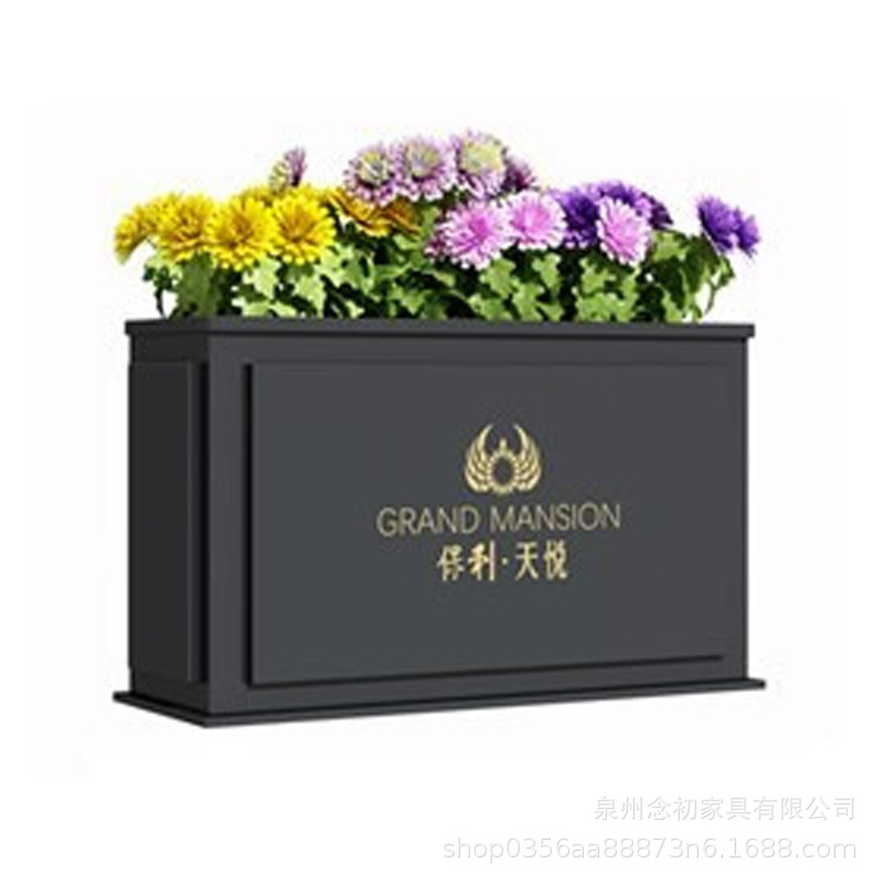 戸外鉄芸花箱組合せ販売部商店街は緑化花壇カフェ街のステンレス花溝を遮断している