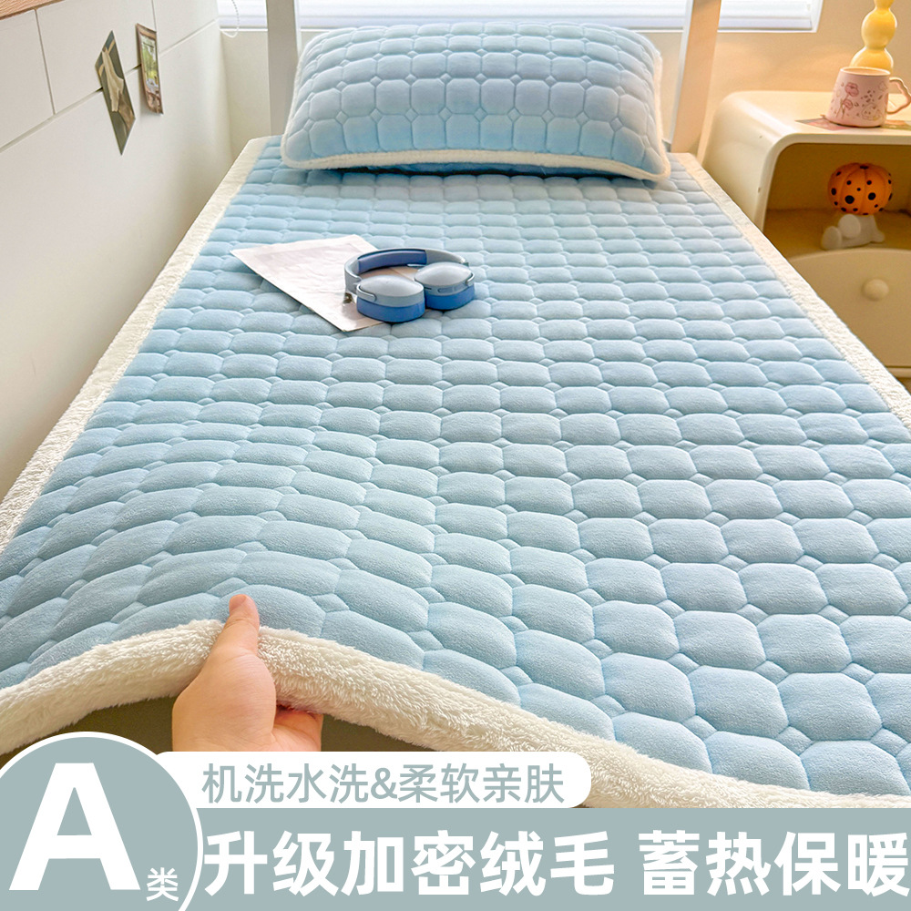 A級学生寮用ミルクベルベットマットレス、冬用厚手フリースパッド、入学時寮用シングルベッドマットレス