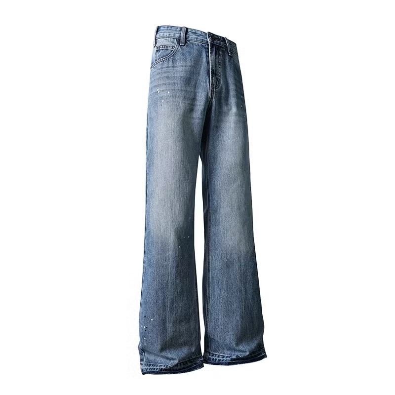 Men's High Street Bootcut Jeans – Vintage Washed Relaxed Fit Denim Pants With Slight Flare (S-XXXXL)_voghion.com