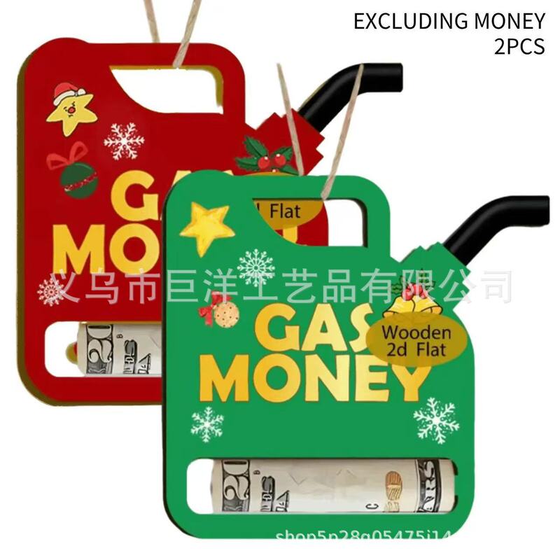 2 Pieces of Wooden Christmas New Oil Barrel Money Clips, Perfect Christmas Decoration Gift Pendants