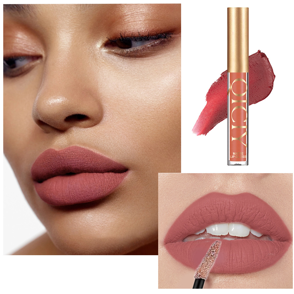 Exklusives QICIY-Lippenglasur-Set, matt, perlmuttartig, Antihaft-Lipglasur, beliebter Lipgloss, 11 Farben_voghion.com