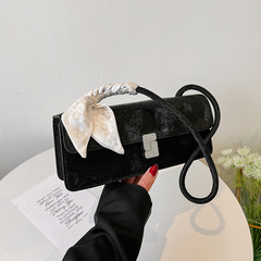 2024春季新款網紅質感潮流小方包女包斜挎包休閒感簡約時尚法棍包