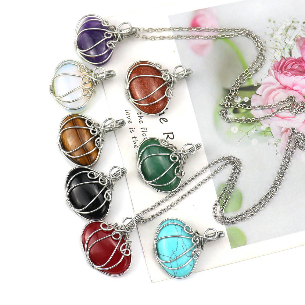 Simple Style Leaf Crystal Handmade Pendant Necklace 1 Piece