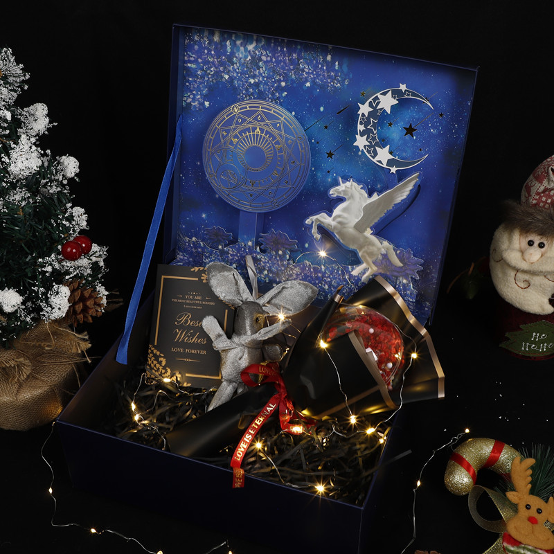 立体蓝盒【亚红款】满天星球+许愿兔