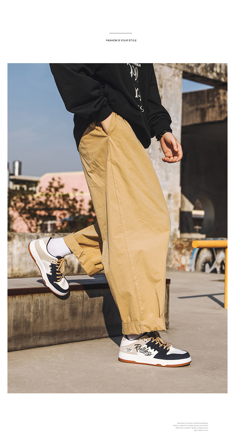 Chaussures de skate graffiti de niche de printemps 2025 pour hommes, version coréenne de la tendance, chaussures de sport décontractées à coutures rétro, chaussures pour hommes_voghion.com