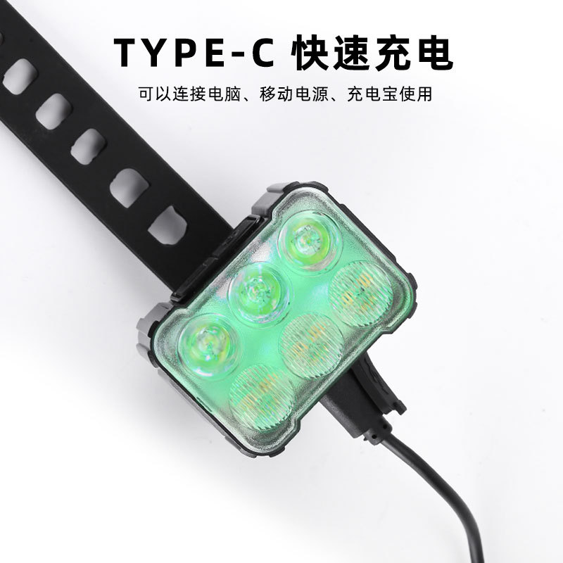 Luz de bicicleta transfronteriza, bicicleta de montaña, luz de viaje nocturno al aire libre, advertencia de viaje, luz trasera delantera y trasera, equipos al por mayor