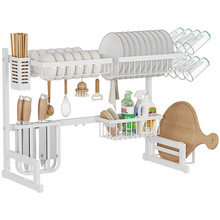 Rejilla de tazón multifuncional integrada transfronteriza Rejilla de drenaje Rejilla de cocina Encimera para lavar palillos y platos Rejilla de tanque de agua retráctil