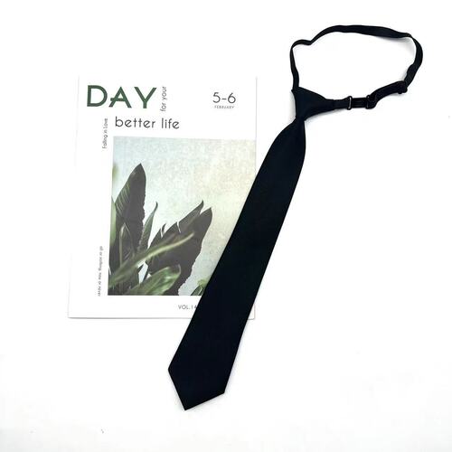 Tie for women hand-tied student solid color basic black small tie short style handsome casual versatile decorative trendy