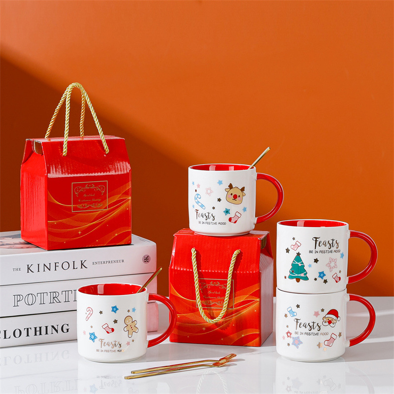 Taza de cerámica creativa taza de café de dibujos animados abre un pequeño evento de regalo publicitario taza de agua LOGO