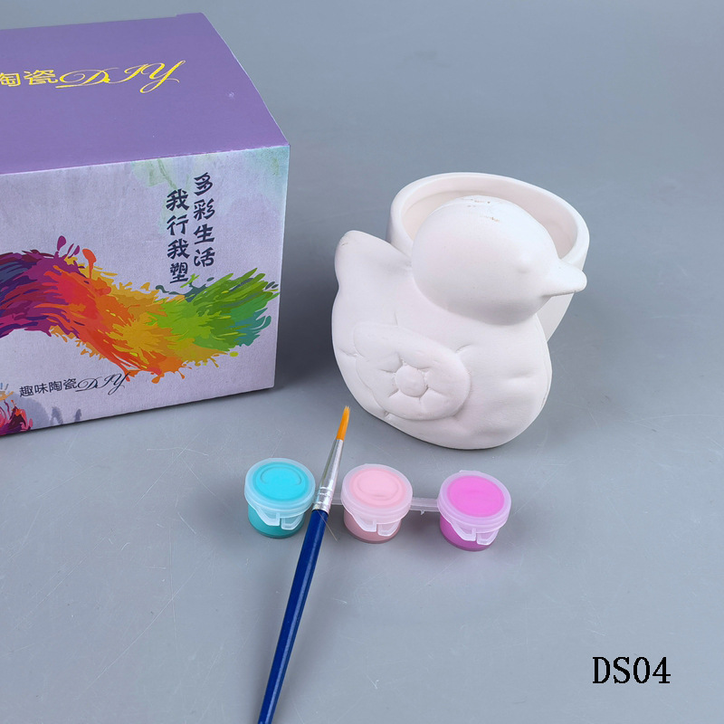 Muñeca de yeso, embrión blanco, juguetes pintados, juguetes para colorear para niños, juguetes de bricolaje de cerámica, exportación de alcancía de graffiti