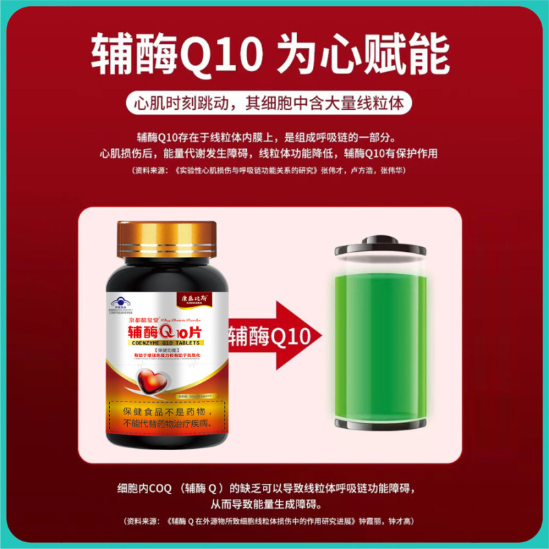 コエンザイムQ10 ブルーハット健康食品 免疫力を高め、抗酸化作用、胸部圧迫感、呼吸困難、心拍数の不規則を助ける|undefined