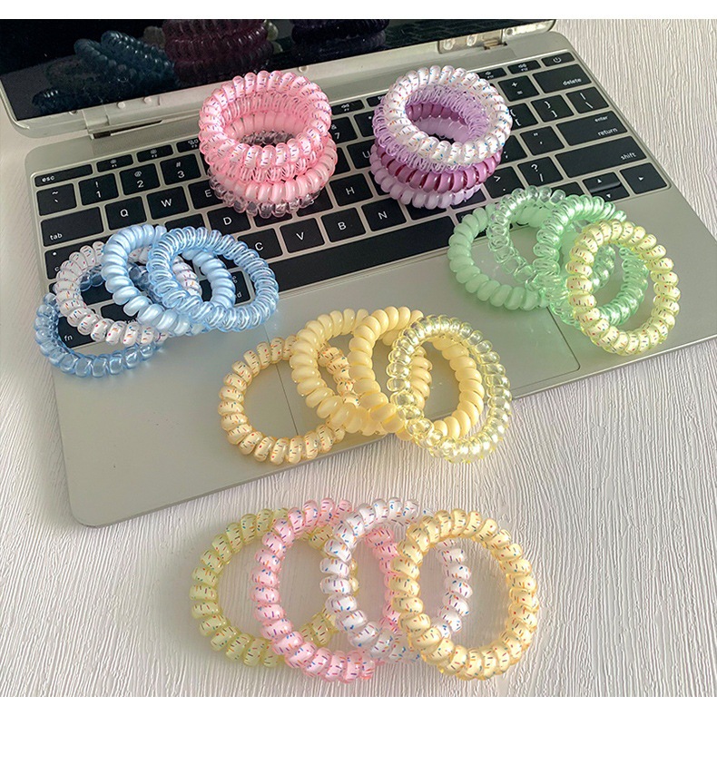 Korean-Style High-Quality Grape Coconut Hair Tie with Polka Dots, Telephone Line Style, Fresh and Versatile for Summer, Suitable for Daily Use
