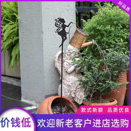 亚马逊太阳能镂空铁艺灯花洒水壶灯星壶灯庭院灯LED投影艺术灯