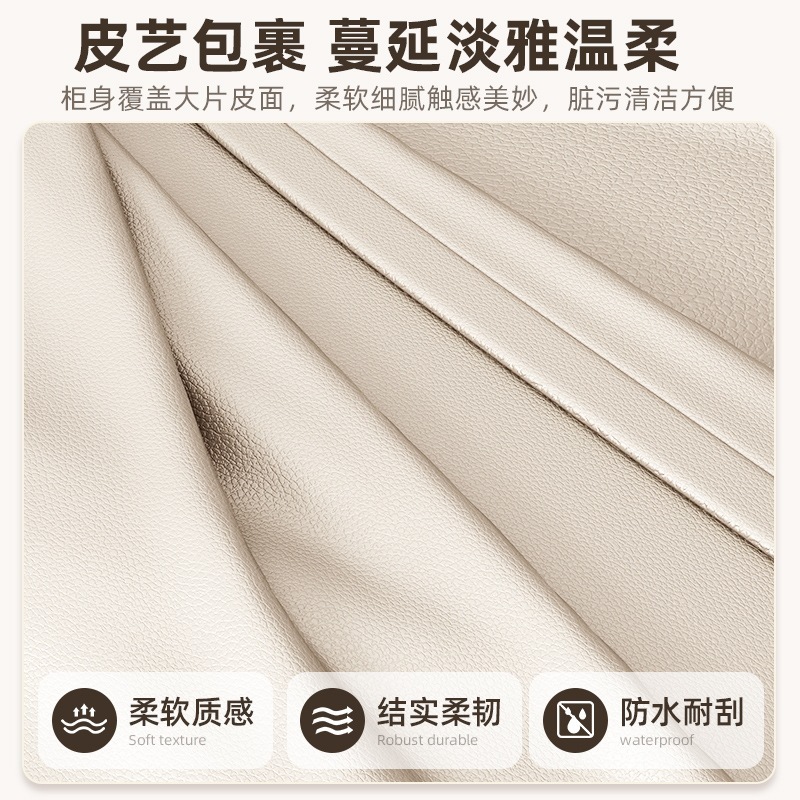 Mesita de noche de madera maciza de estilo crema, dormitorio doméstico moderno y simple, estante de gabinete de almacenamiento pequeño, creativo 2023 nuevo