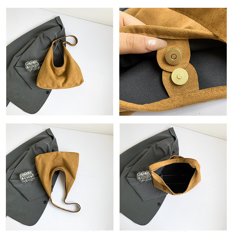 Retro casual commuting large-capacity bag for women, 2024 new autumn and winter suede tote bag, niche casual single-shoulder bag undefined