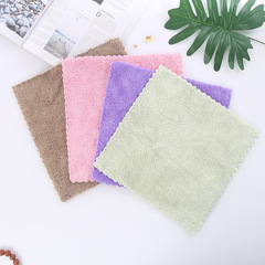 Applique Kitchen Multipurpose Towels 4-Pack Coral Fleece Soft Absorbent Cleaning Cloths for Categorized Use