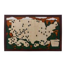 跨境新款美国国家公园旅游地图木质工艺品旅行地图家居装饰摆件