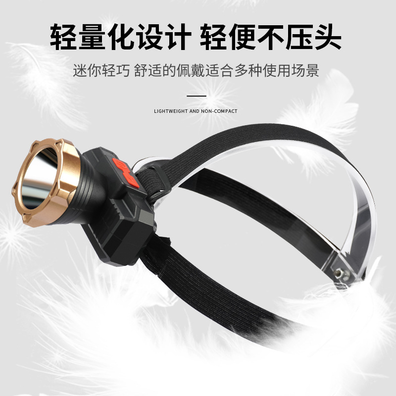 Luz LED al aire libre fuerte USB cargar linterna portátil impermeable mini lámpara de minería de largo alcance