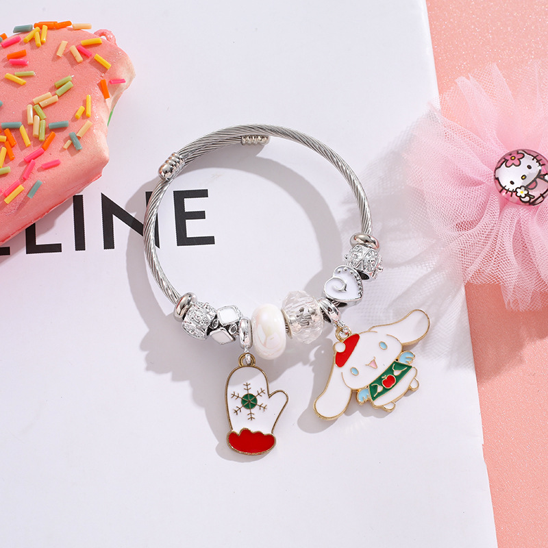pandora cartoon christmas bracelet female girlfriends bracelet student cute hello kitty cinnamoroll babycinnamoroll pendant bracelet Application Scenario