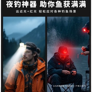 Fishing Headlight 2025 New Lithium Battery Strong Light Super Bright Hat Clip Light Sensor Head-Mounted Lighting Outdoor Daily Use