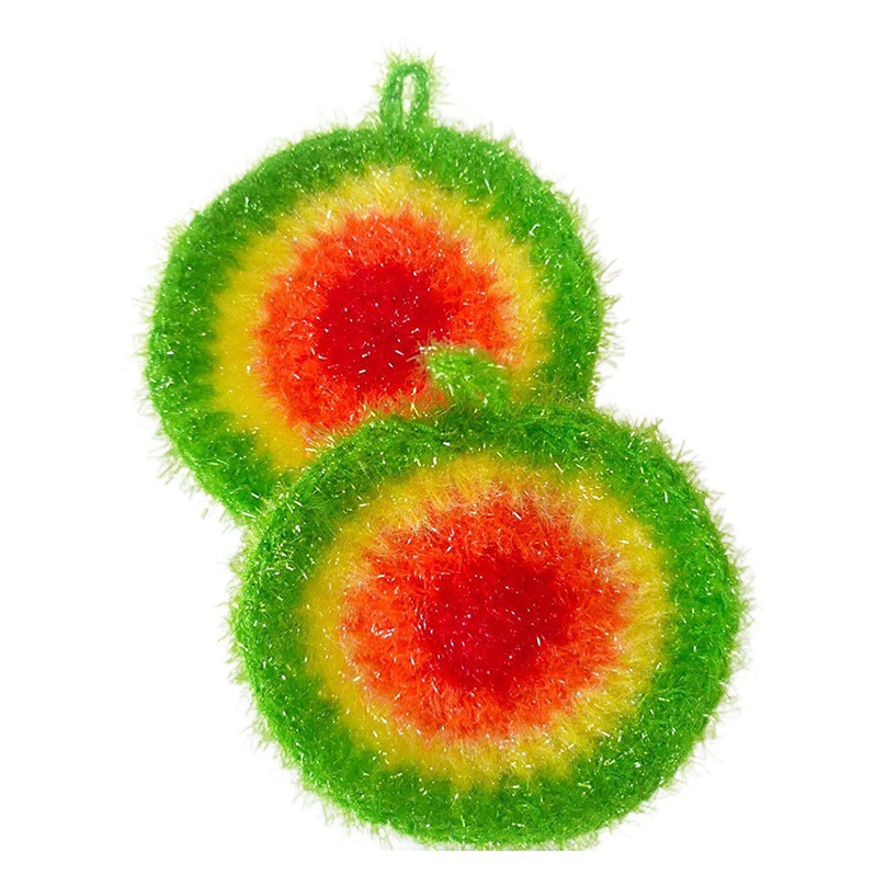 Acrylic Fiber Dishwashing Cloth Kitchen Cleaning Cloth Oil-Free Handmade Dishwashing Towel Korean Concentric Round Dishwashing Towel