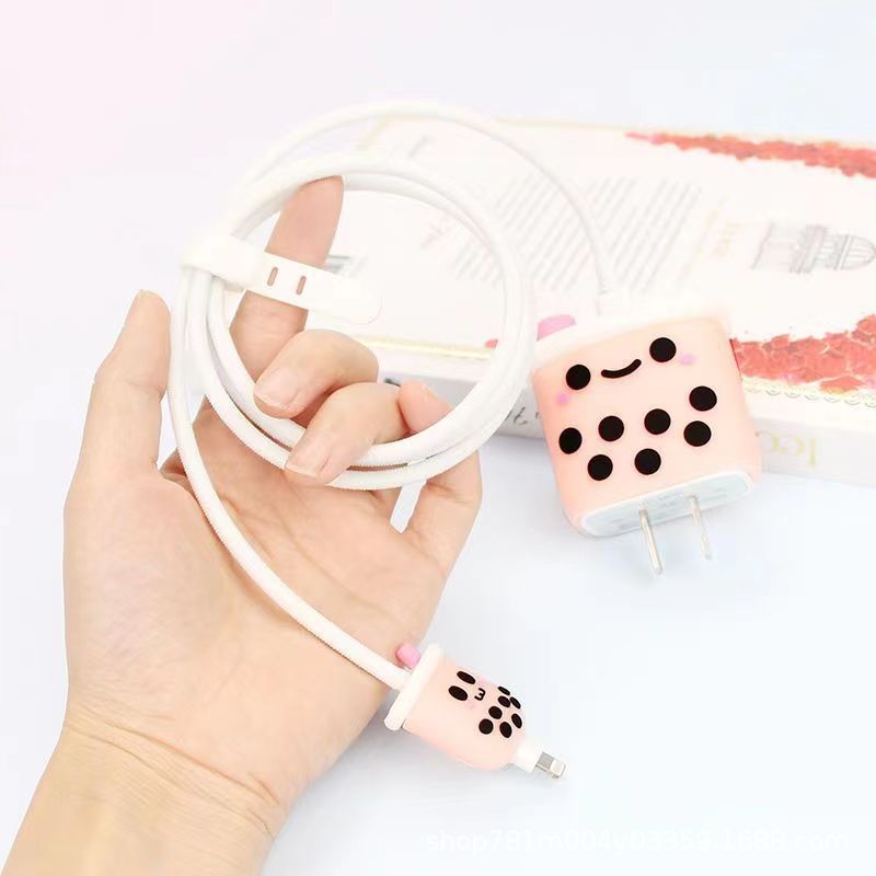 2023 nuevo cargador de dibujos animados cubierta protectora adecuada para Apple carga rápida cabeza 18/20W estándar europeo estándar americano aplicable