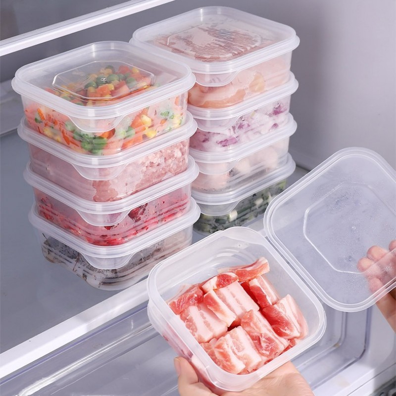 冰箱冻肉盒收纳盒食品级食物分类格冰淇淋不串味密封保鲜冷冻盒子