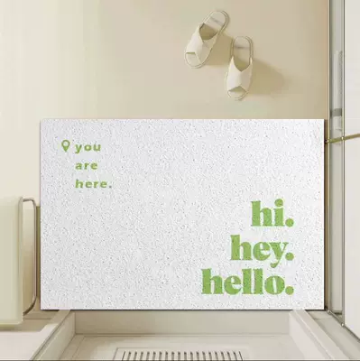 Door Mat Doorway Entrance Hall: Avtomobil döşəmə paspasları - hello-white-2-4060cm
