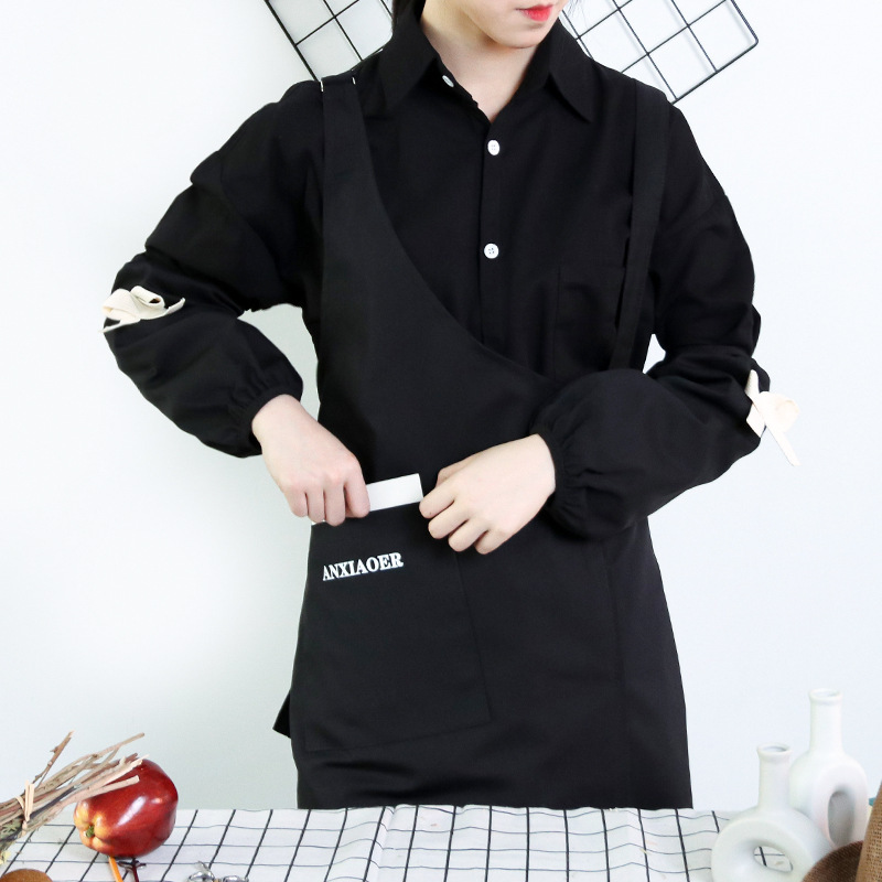 Apron Home Kitchen Cooking logo Barista Milk Tea Shop Restaurant Waiter Tooling Three-piece Work Clothes