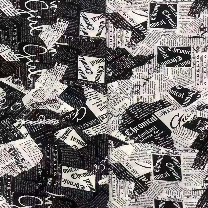 2021 new pattern summer Women's wear Fabric European style letter speckle Dress shirt Elastic force Plain Chiffon fabric