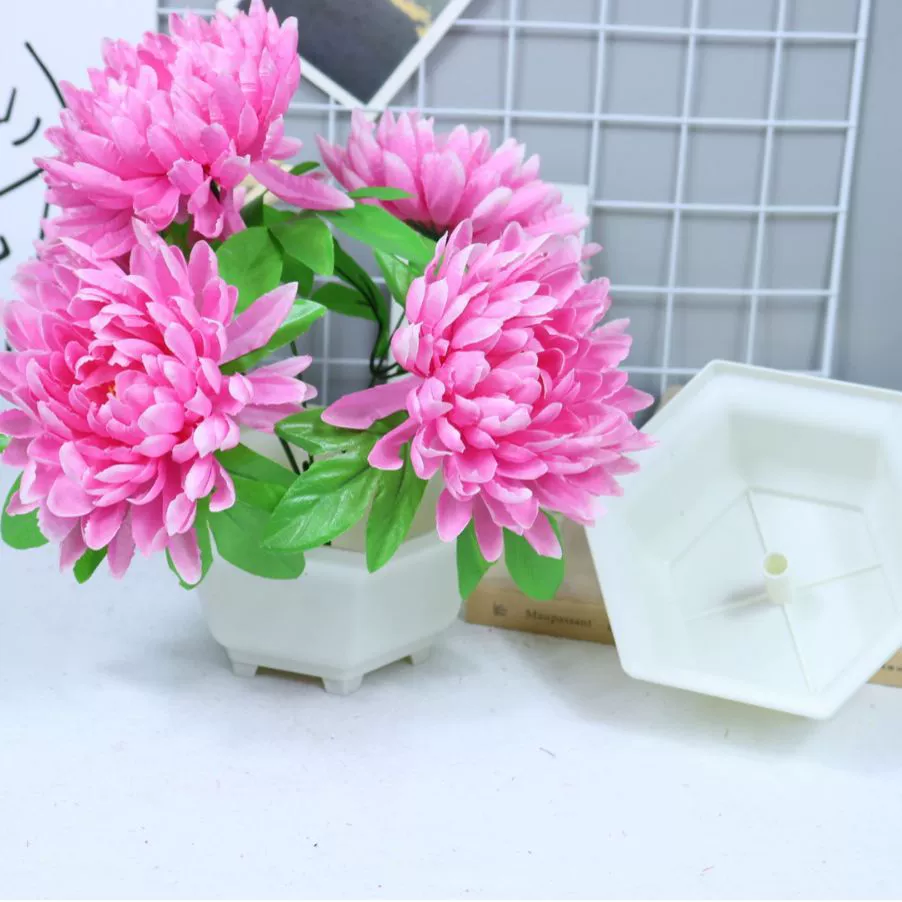 Шестиугольник утолщенный имитация цветка водная трава гостиничная съемка декоративных пластиковых горшков