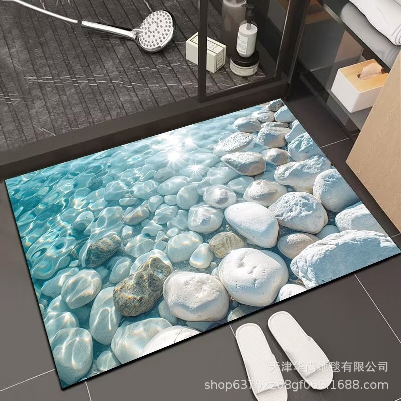 オーシャンストーン珪藻泥フロアマット浴室吸水速乾フットマットトイレドア汚れ防止と耐摩耗性フロアマット卸売|undefined