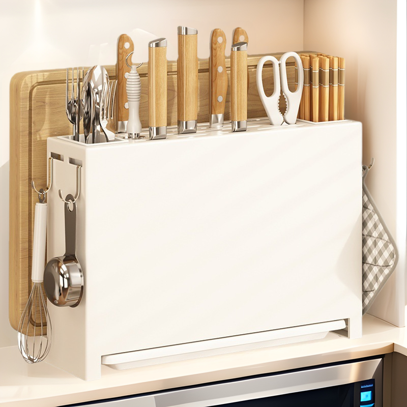 Kitchen Kitchen Knife Rack Storage Rack Draining Table Top Cutting Board Rack Wall-Mounted Knife Holder Integrated Chopsticks Holder Chopsticks Knife Storage Rack