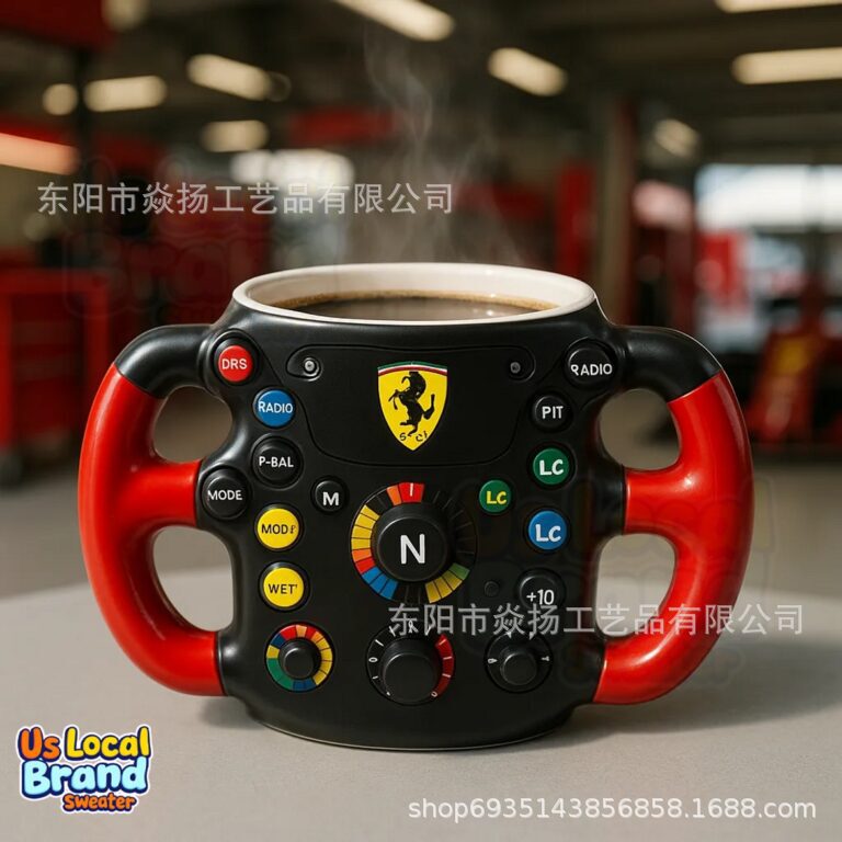 New F1 Steering Wheel 3D Mug F1 Team Steering Wheel 3D Resin Stainless Steel Mug