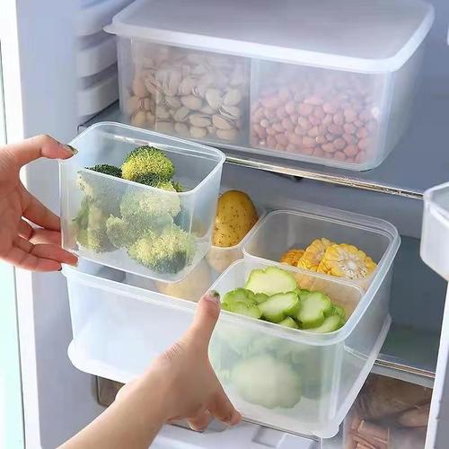 Fruit Jelly Box Household Plastic Refrigerator Cover Sectioned Condiment Box Street Stall Food Ingredient Box Sectioned Storage Box