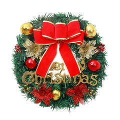 Christmas flower ring lighted Christmas decoration, simulated with lighted flower ring, creates a Christmas atmosphere, window and door hanging wreath