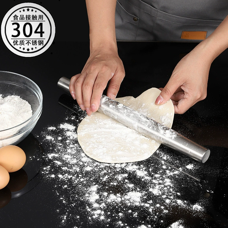 304 нержавеющая сталь Rolling Pot Furnishing Stick Stick Stick кухонный инструмент для борьбы с бейсболом Dumpling Dumpling Skin baking tool