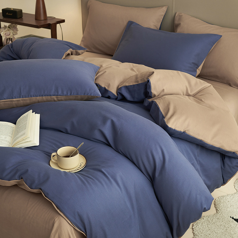 Cuatro piezas de algodón 2025 nueva sábanas cubierta de tres piezas cubierta de cama de dormitorio de estudiantes cama de cama