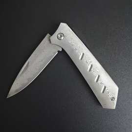 大马士钢折叠刀broker户外求生野营随身口袋折叠小刀便携厂家