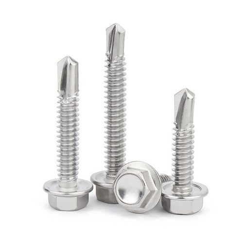 Factory direct 410 stainless steel external hexagon drill tail screw with pad self-tapping drill dovetail nail M4.2M5.5M6.3