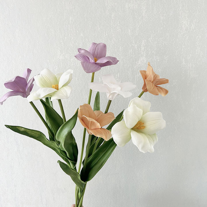 Venta al por mayor luz de lujo pu abierto gran flor tulipán boda hogar Decoración suave diseño novia con flor Accesorios