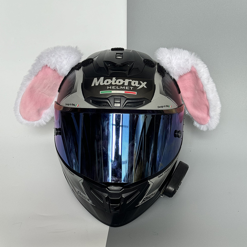 Personalized Rabbit Ear Helmet Decoration Plush Cute Rabbit Ear Earrings Sexy Motorcycle Ski Helmet Decoration Accessories