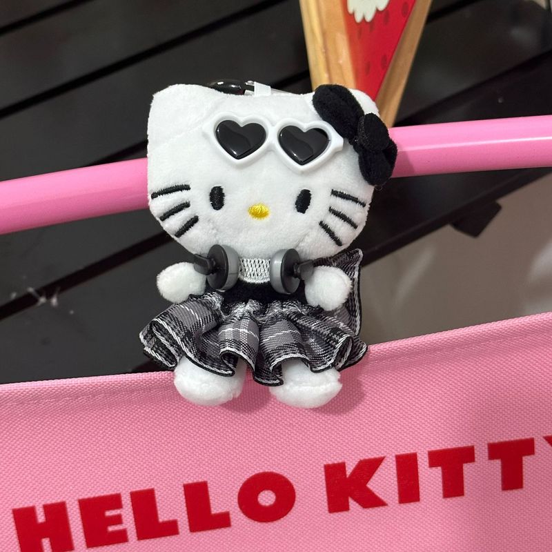秋季新款格子礼帽kitty公仔钥匙扣星星挂件挂饰包包少女心可爱毛|undefined