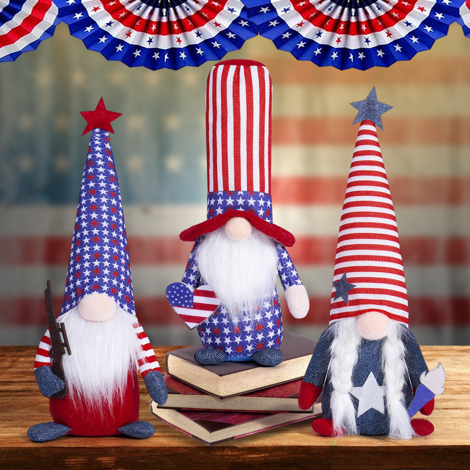 Día de la Independencia transfronteriza muñeca sin cara muñeca decoración enana muñeca de vacaciones atmósfera decoración regalos para niños