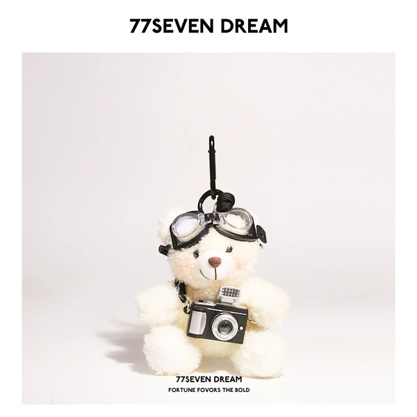 Space mirror camera-White bear (black rope) (will flash)