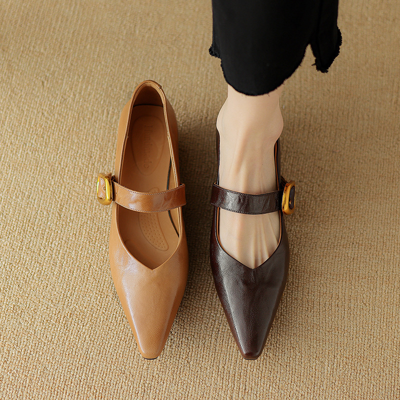 CHIKO Viviana Pointy Toe Block Heels Mary Jane Shoes