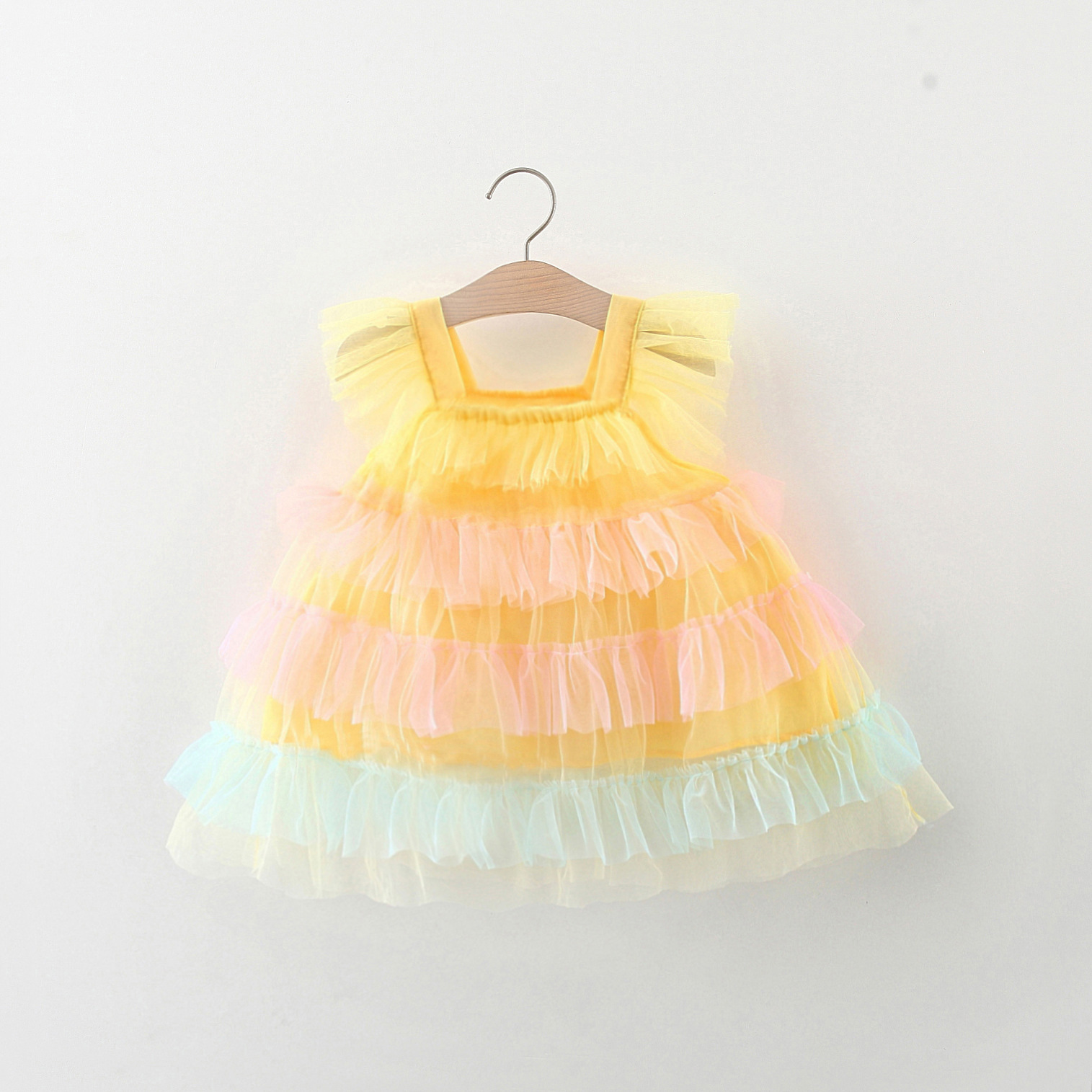 Cute Color Block Cotton Girls Dresses display picture 2