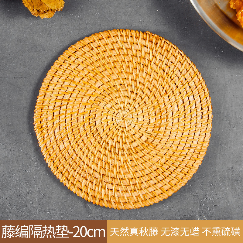 Cojín de aislamiento de caña vietnamita, almohadilla de mesa de comedor doméstica resistente a altas temperaturas, almohadilla de mesa china, almohadilla de taza de té, almohadilla de platos de comedor