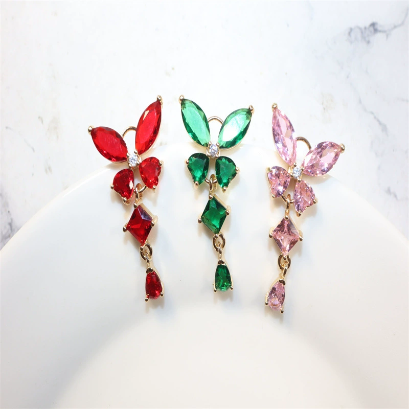 Copper zirconium, pendant, necklace and earrings handmade, Chinese hairpin, accessory, accessories, light luxury style